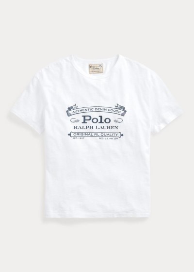 Playeras Polo Ralph Lauren Hombre Blancos - Classic Fit Graphic - JSTCA7514